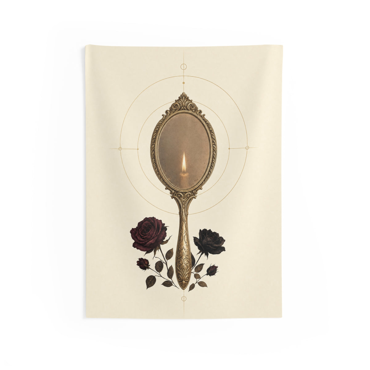 The Mirror Tapestry - Mystical Floral Wall Hanging for Boho Home Decor