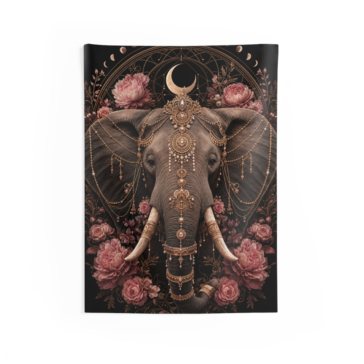 Leopard Moon Tapestry - Mystical Floral Wall Hanging for Boho Home Decor